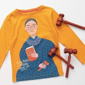 Kids Piccolina Long Sleeve Ruth Bader Ginsburg Trailblazer Tee - Mustard Yellow